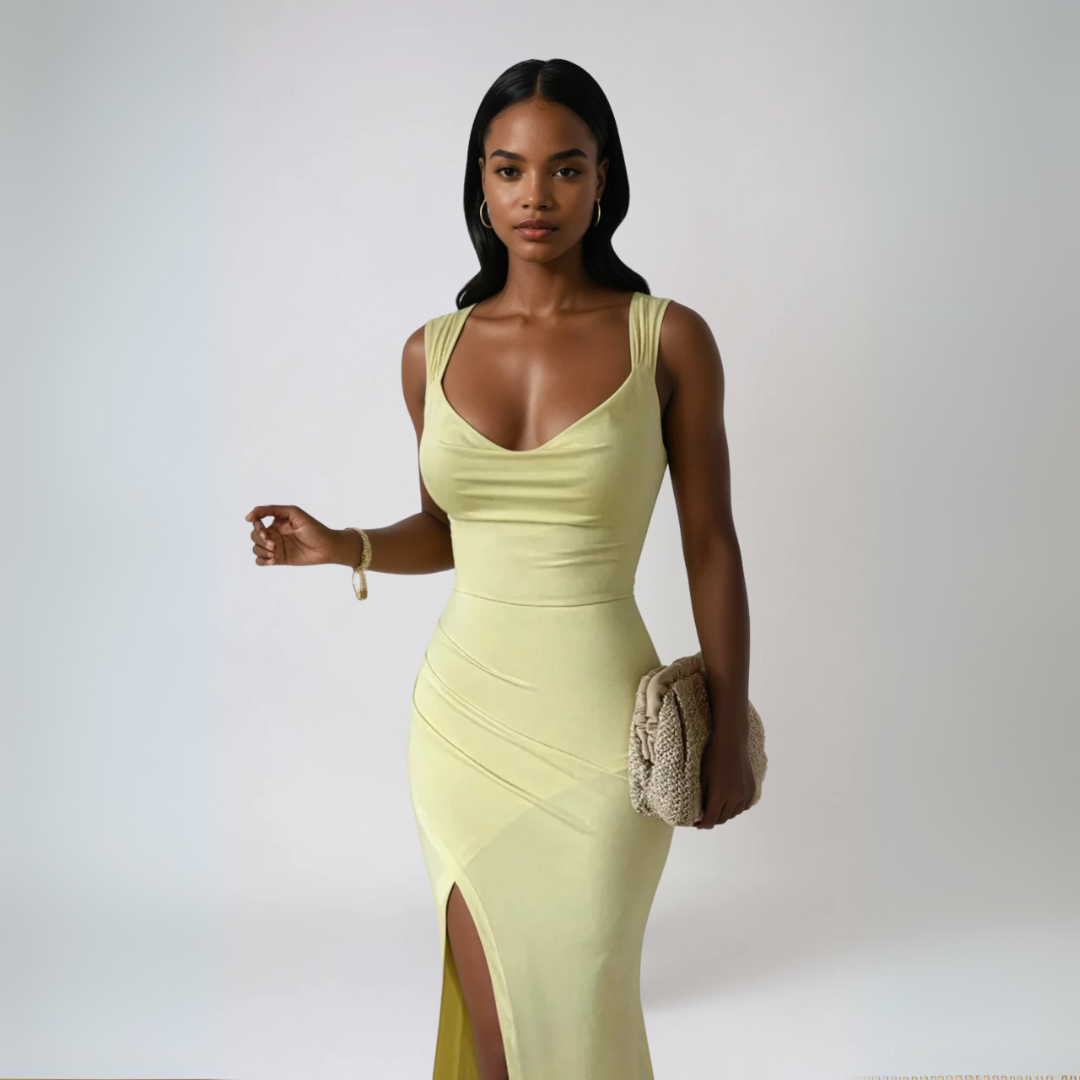 Dam Midi Klänning Med Stilren Knut Detalj Polyester 7