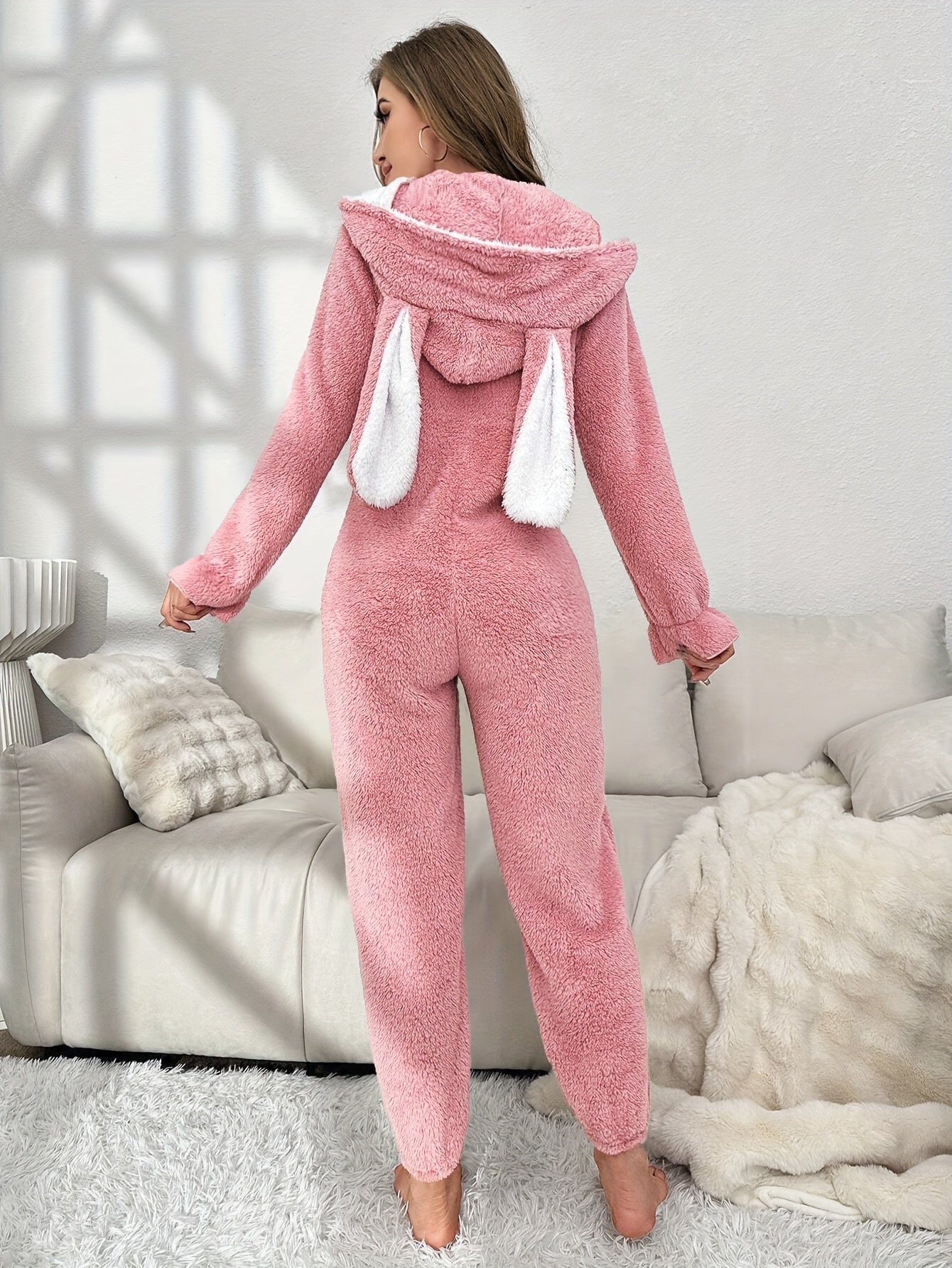 Dam Onesie med Kaninhuva för Höst och Vinter 6