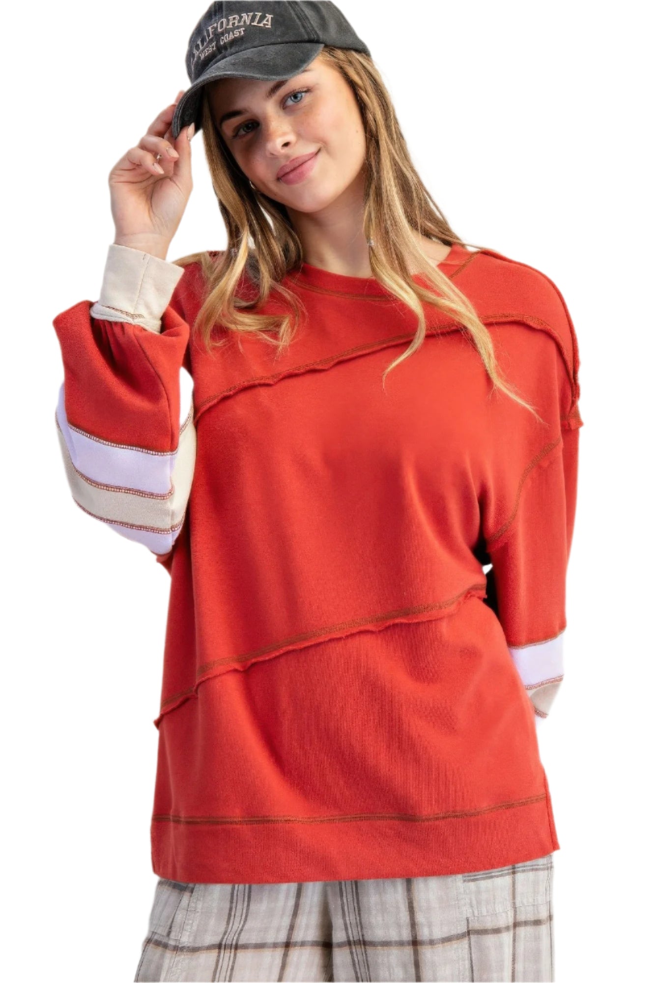 Dam Pullover Broderad Färgmix Bomull 0