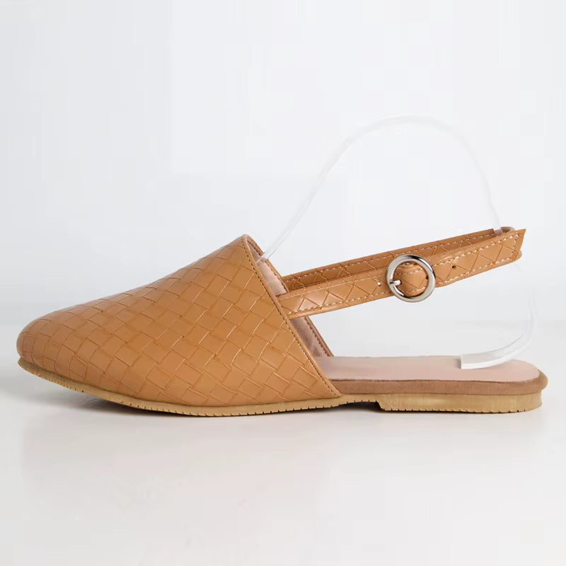Dam Sandaler Handgjorda Platta Stilren Design 5