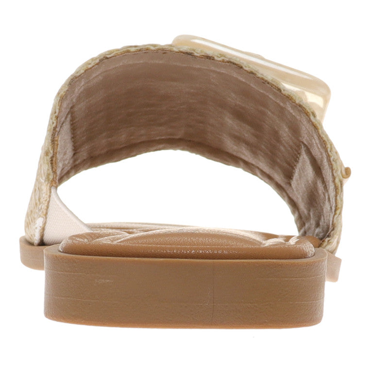 Dam Sandaler Med Spänne Naturligt Material Avslappnad Stil 2