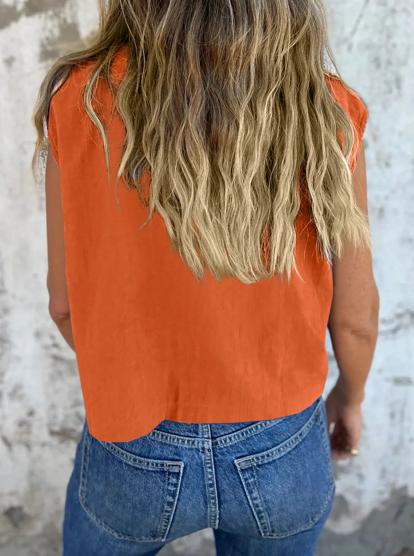 Dam T-shirt med knappar och korta ärmar i linne 1