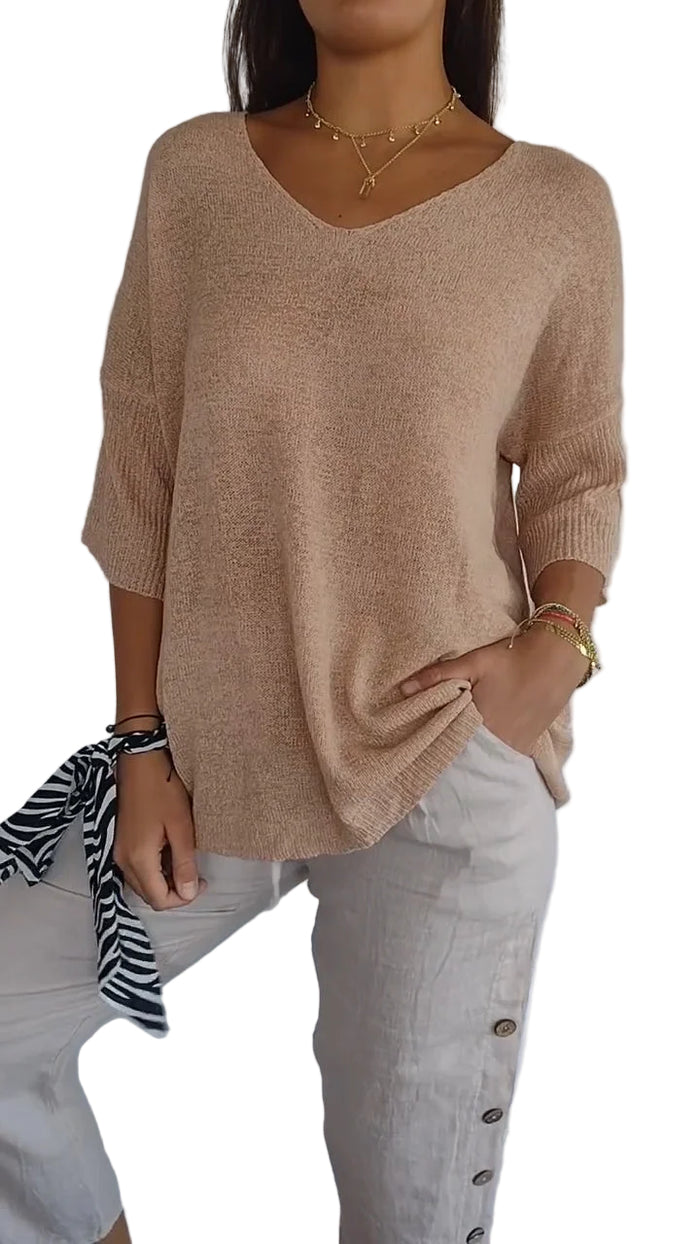 Dam Topp V-Ausschnitt Mångsidig Design 0