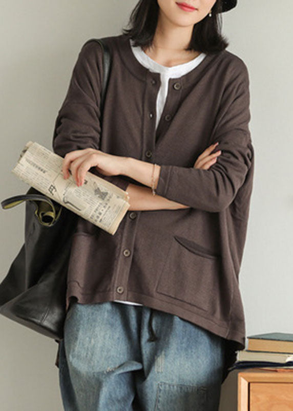 Dam Tröja Låg Design med Knappfickor 0