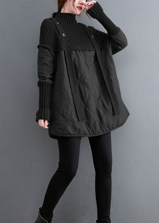 Dam Tröja Stickad Patchwork Vinter 1