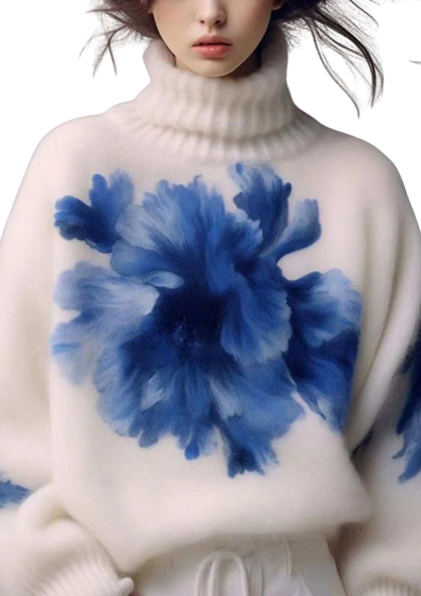 Dam Turtleneck Tröja med Tryck 5