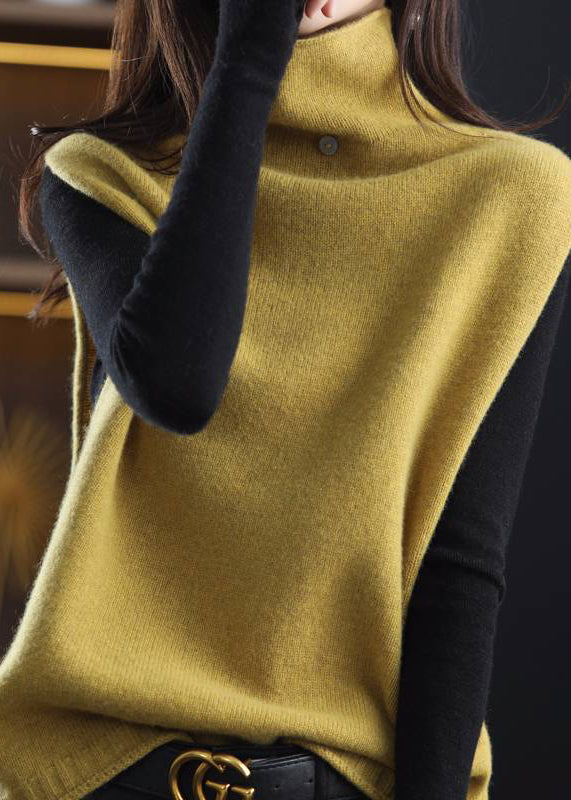 Dam Väst Hög Krage Stickad Trendig Design 3