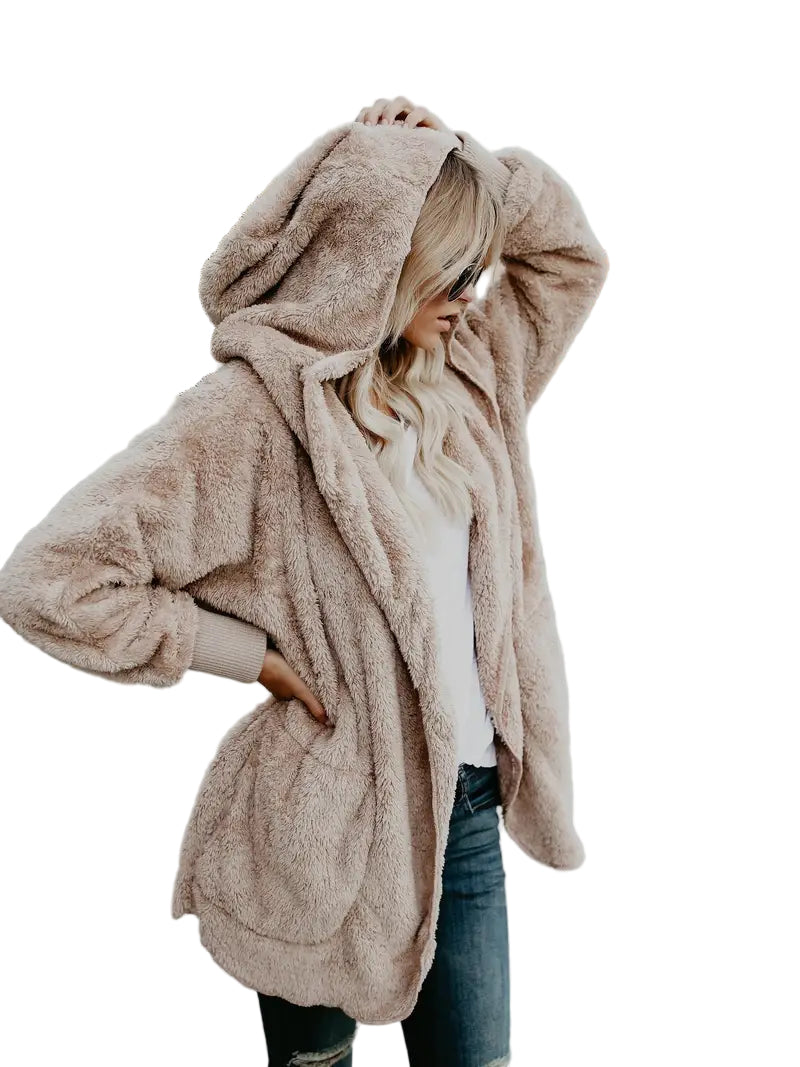 Dam Vinterjacka med Huva Stilig Design 0