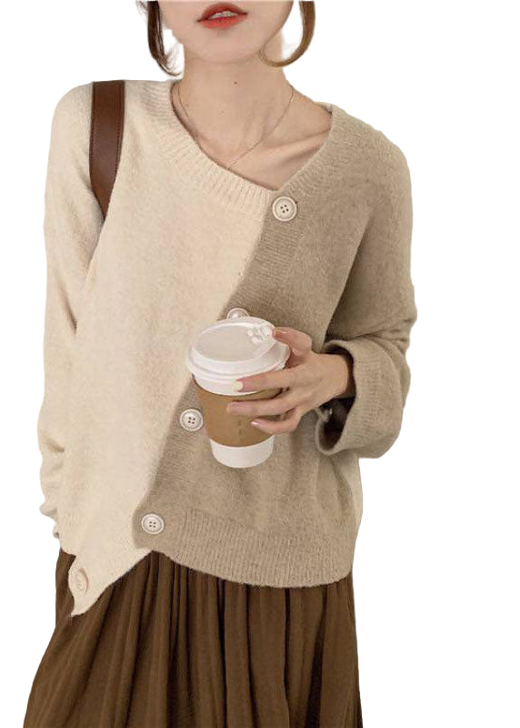 Dam Vintertröja Asymmetrisk Knappstickad 3