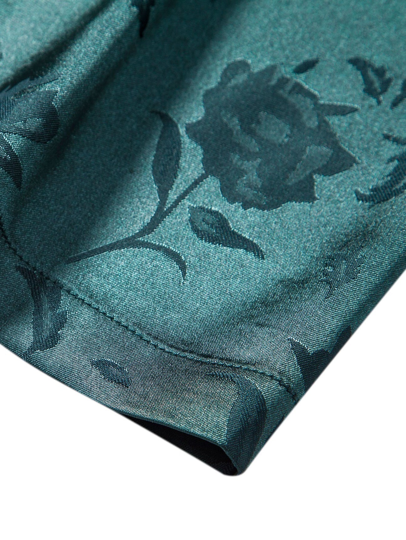 Damblus Broderad Blommönster Mjuk Material 2