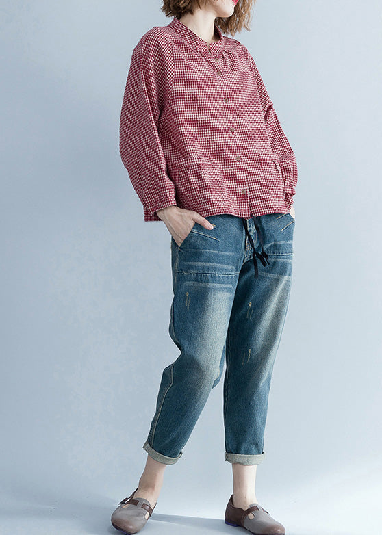 Damblus Långärmad med Plädmönster 2