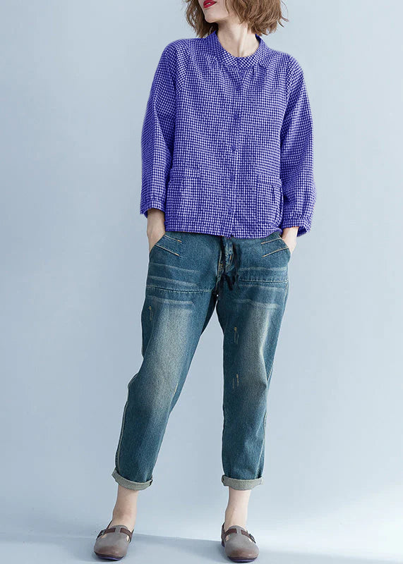 Damblus Långärmad med Plädmönster 6