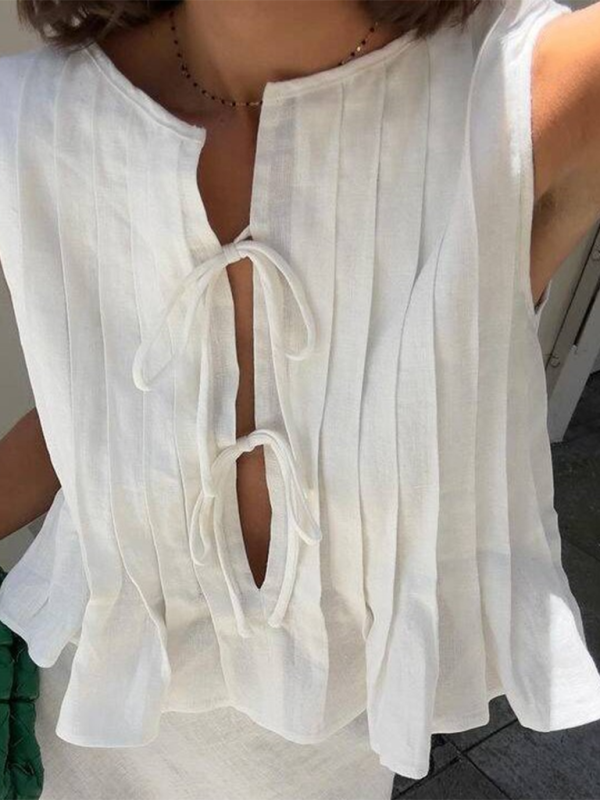 Damblus med Axlar Bomull Linne 6