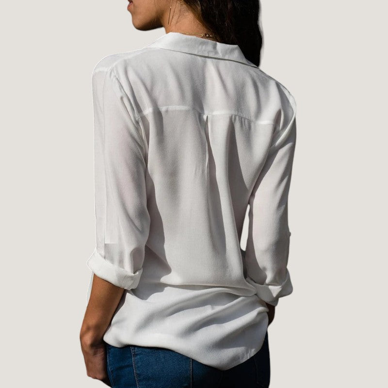 Damblus med V-ringning i Chiffong 7