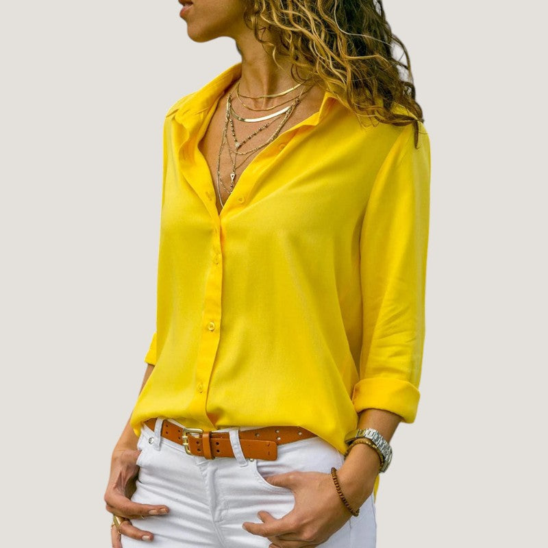 Damblus med V-ringning i Chiffong 8