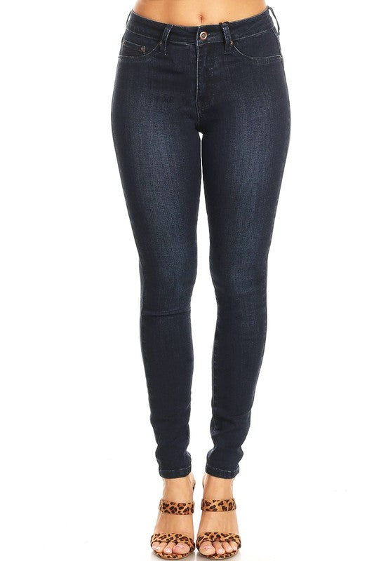 Damens Högmidjade Skinny Jeans Denim 0