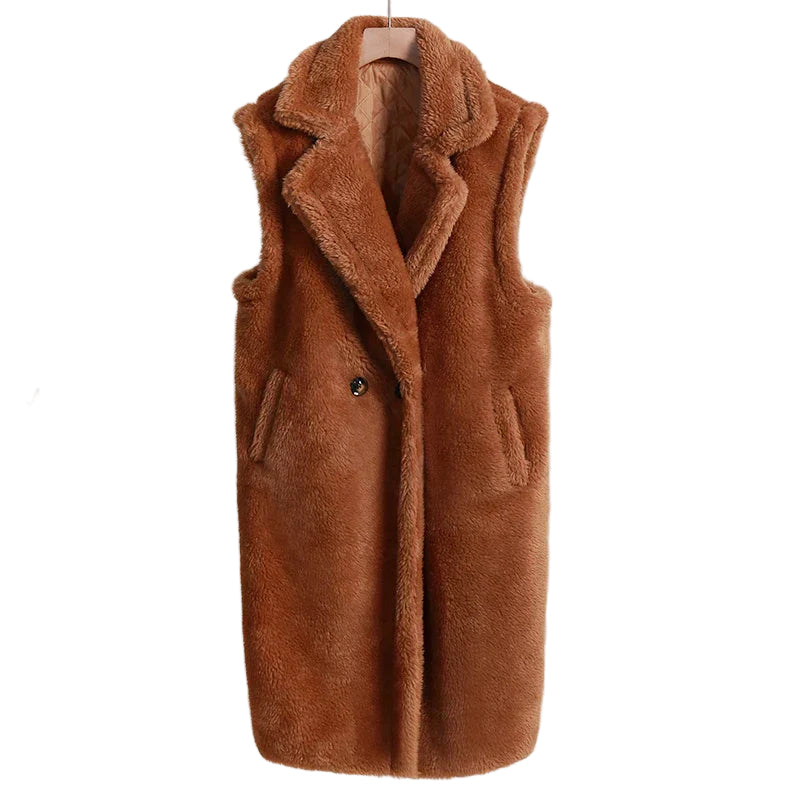 Damens Mid-Length Oversized Kappa i Plush Teddy 1