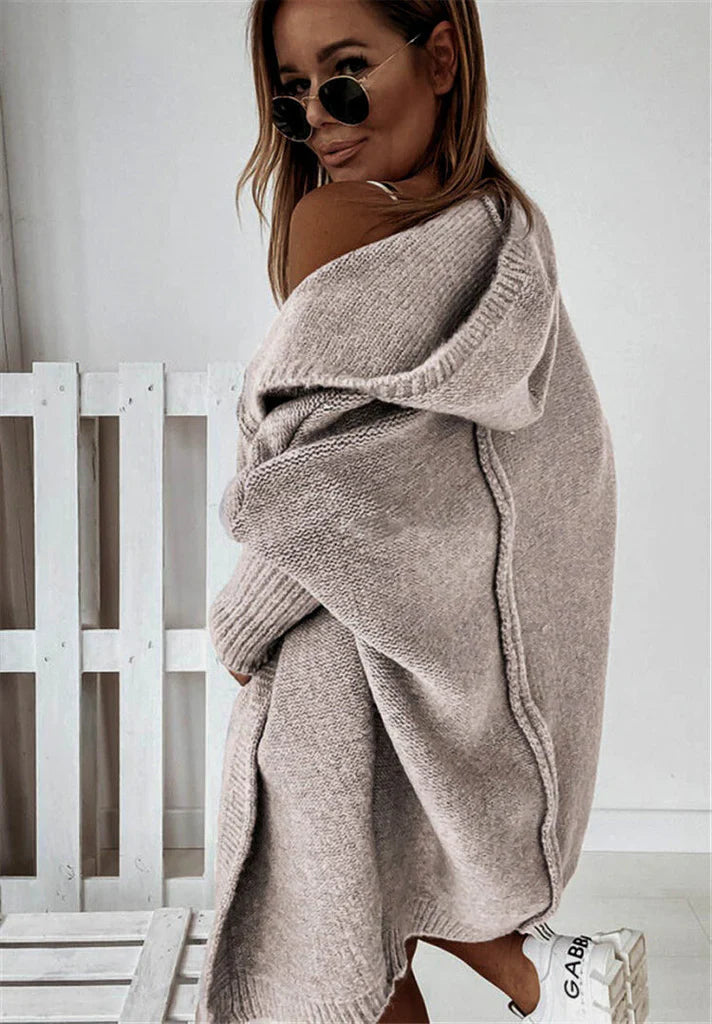 Damens Oversized Cardigan med Huva för Vardag och Avslappnat Bruk 5