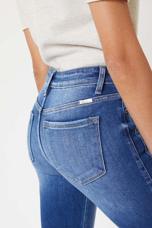 Damens Skinny Jeans Hög Midja med Detaljerad Söm 6