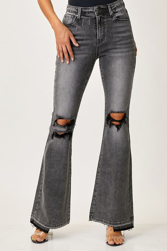 Damer Faded Flair Jeans Bomull Elastan 1