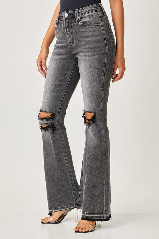 Damer Faded Flair Jeans Bomull Elastan 2