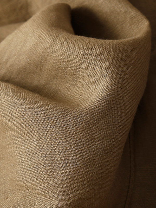 Damer Lösa Shorts Spetsdetaljer Vevd Bomull och Linne 8