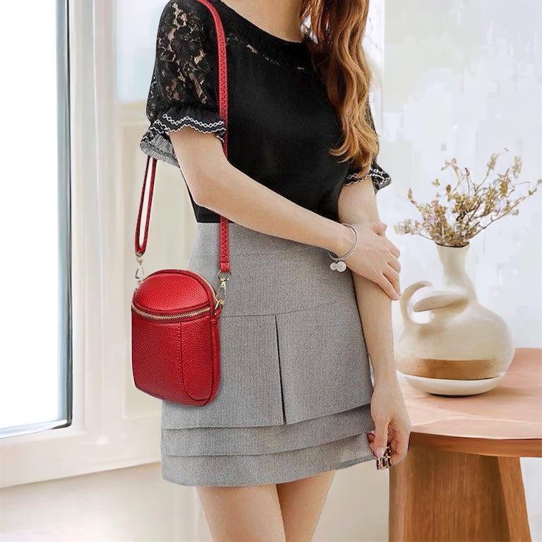 Damernas Crossbody Väska Kompakt Veganskt Läder 6