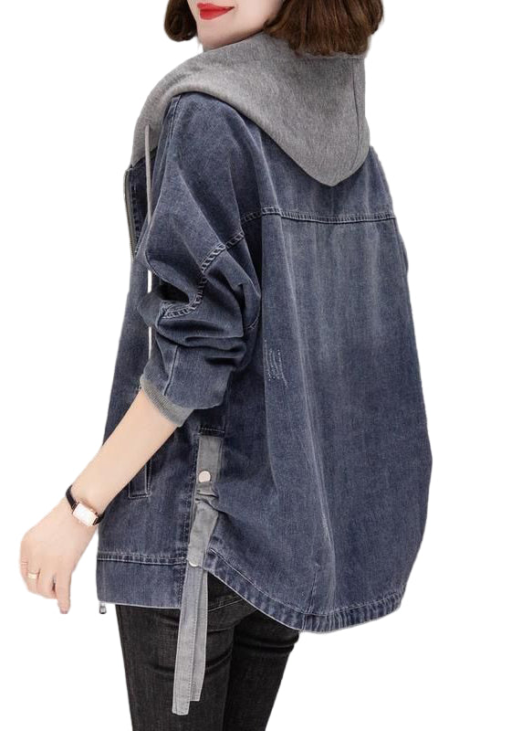 Damernas Hooded Kappa med Dragsko Vintage Stil 0