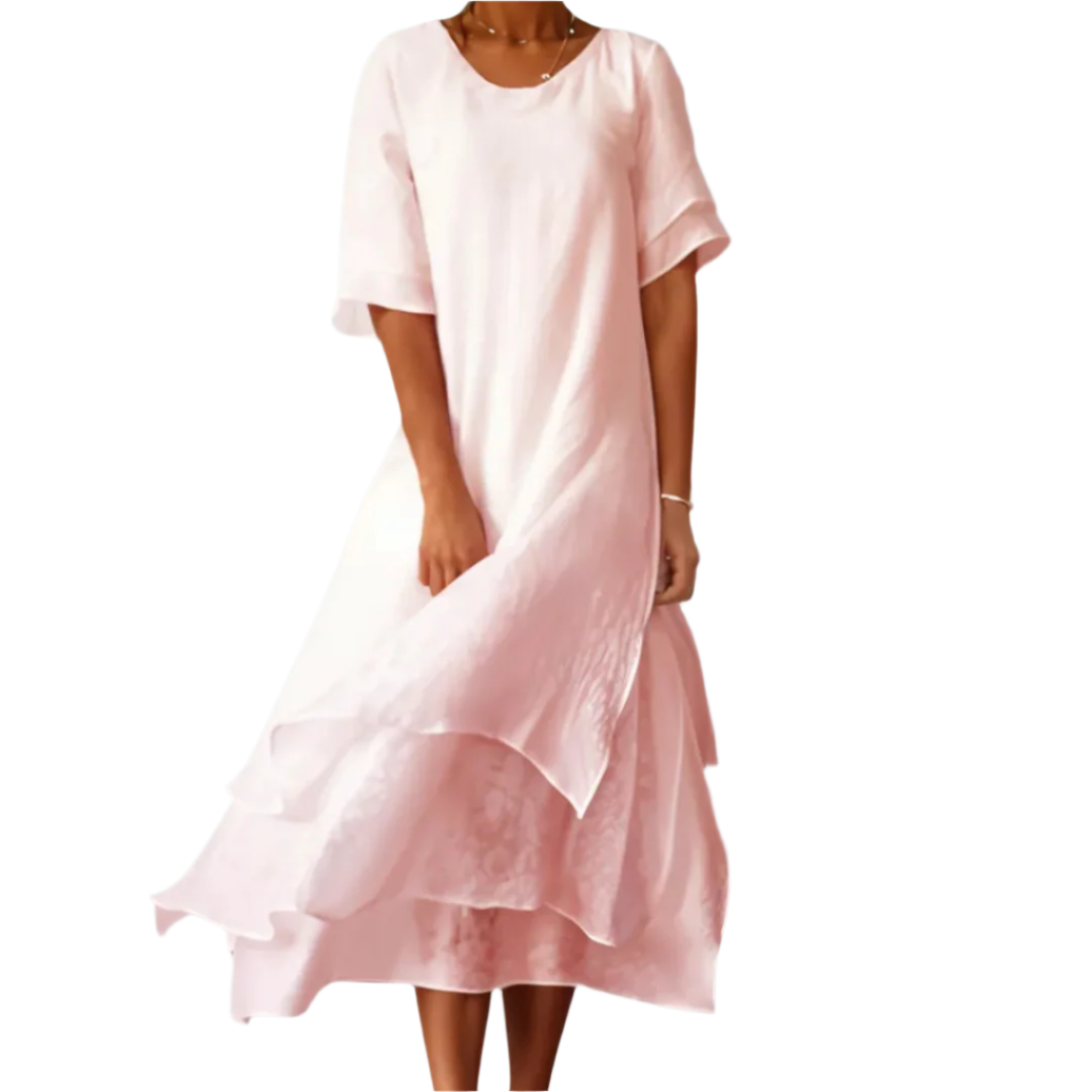 Damernas Klänning Flödande Stil Bomull 0