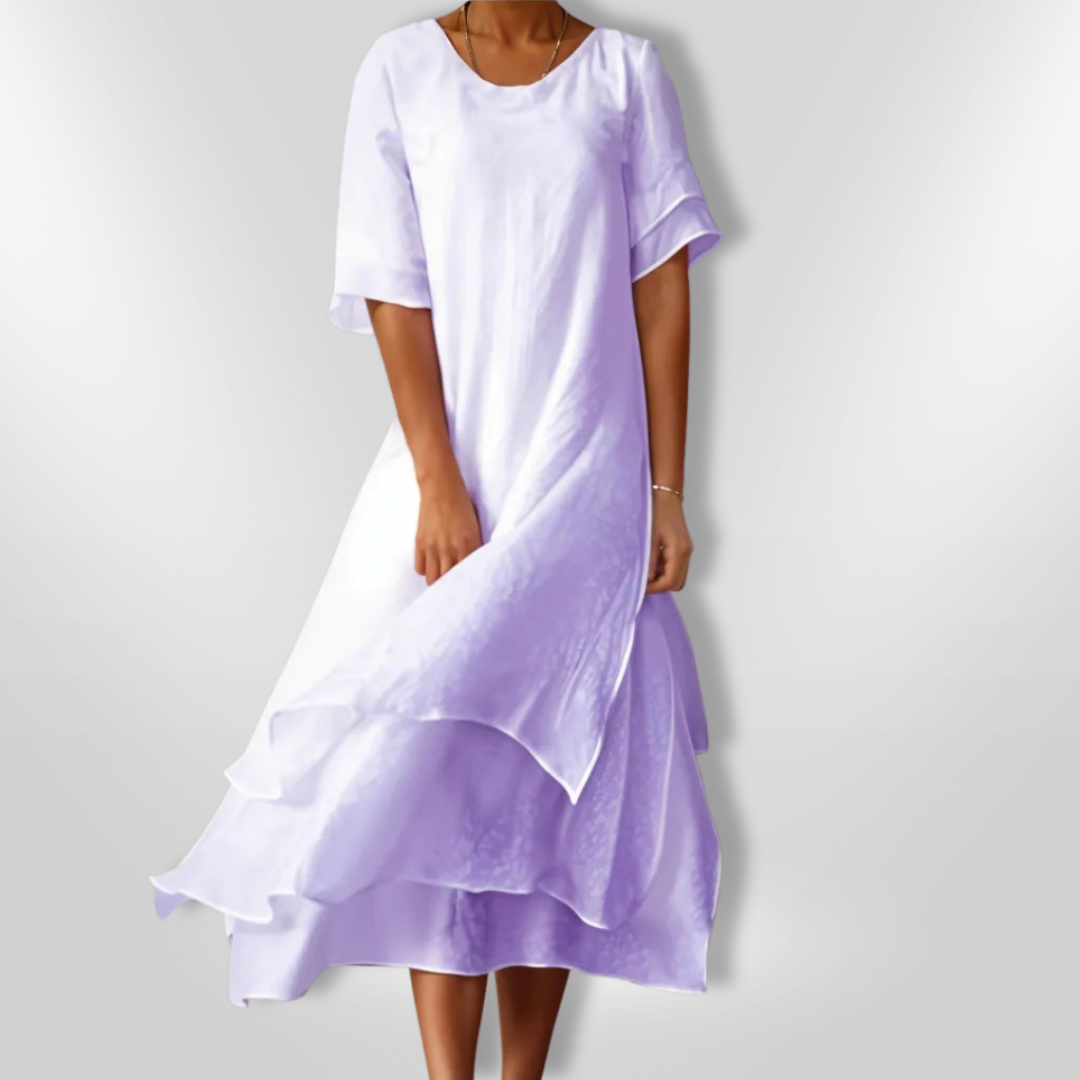 Damernas Klänning Flödande Stil Bomull 7