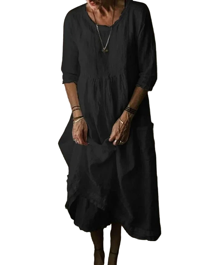 Damernas Midikjol med Vintage-inspirerad Design i Bomull och Lin 5