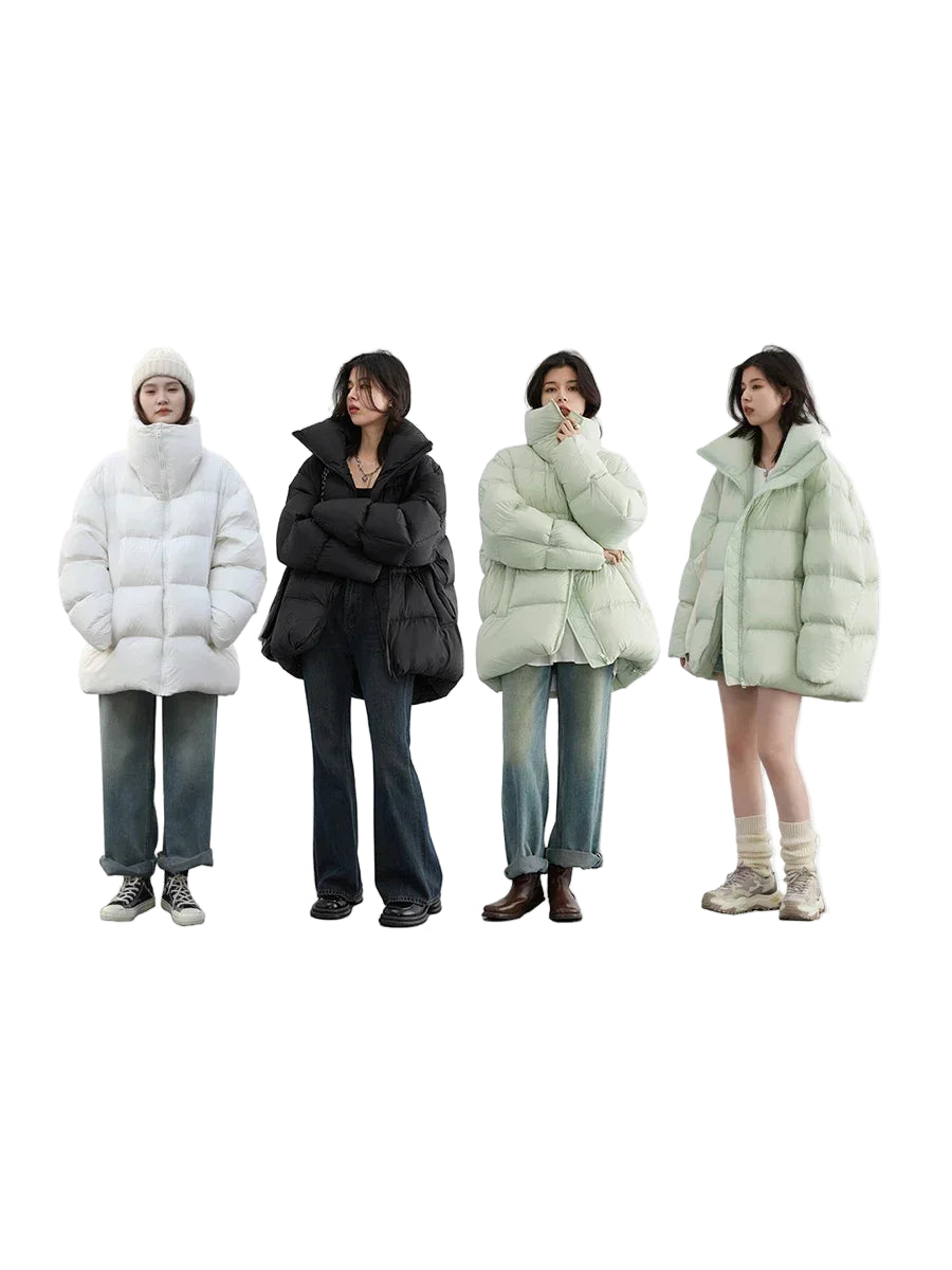 Damernas Nerjacka Ståkrage Enkel Design Värmande Anddun 2