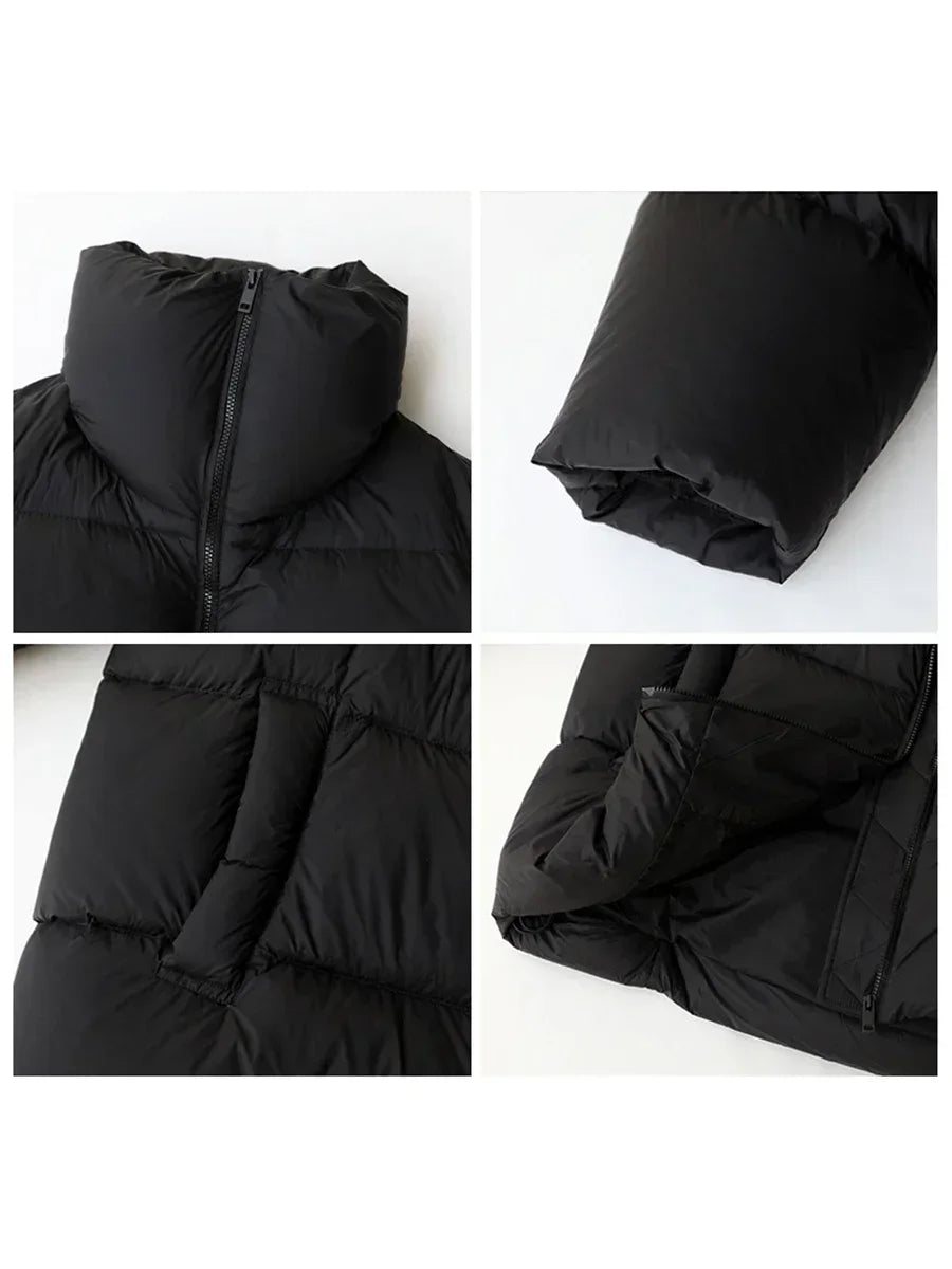 Damernas Nerjacka Ståkrage Enkel Design Värmande Anddun 4