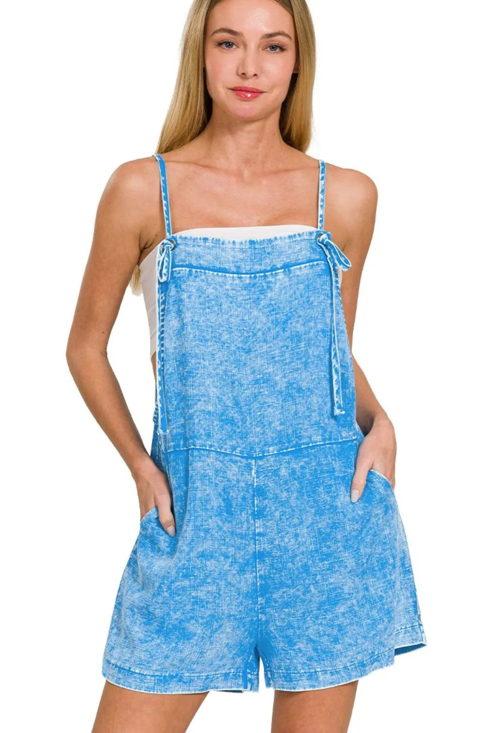 Damernas Romper Justerbara Spaghettiband Tvättad Linne 0