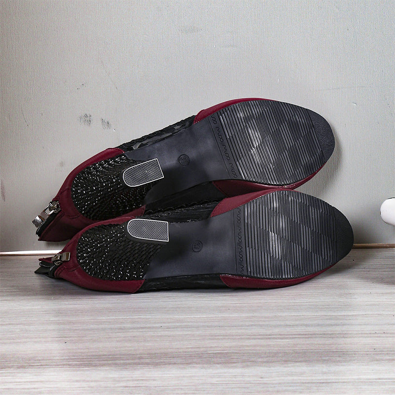 Damernas Spets Ankelklackar med Blockklack 5