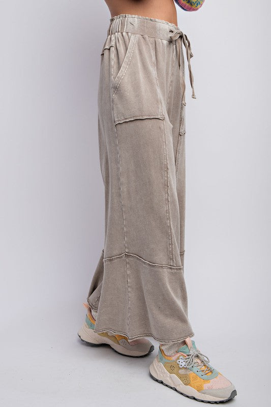 Damernas Vida Byxor i Mineraltvättad Terry Knit 1