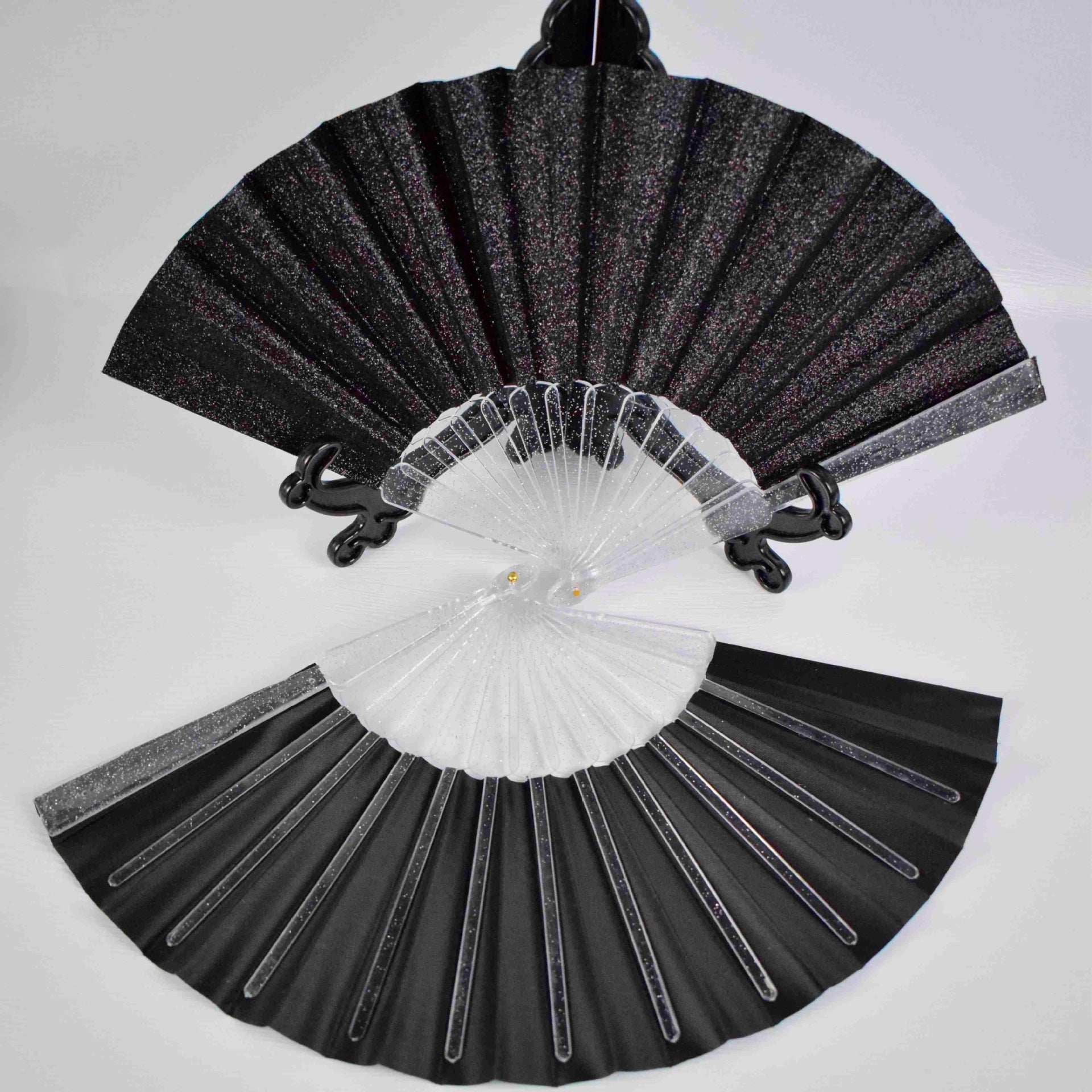 Damhandfläkt Glittrande Design 1