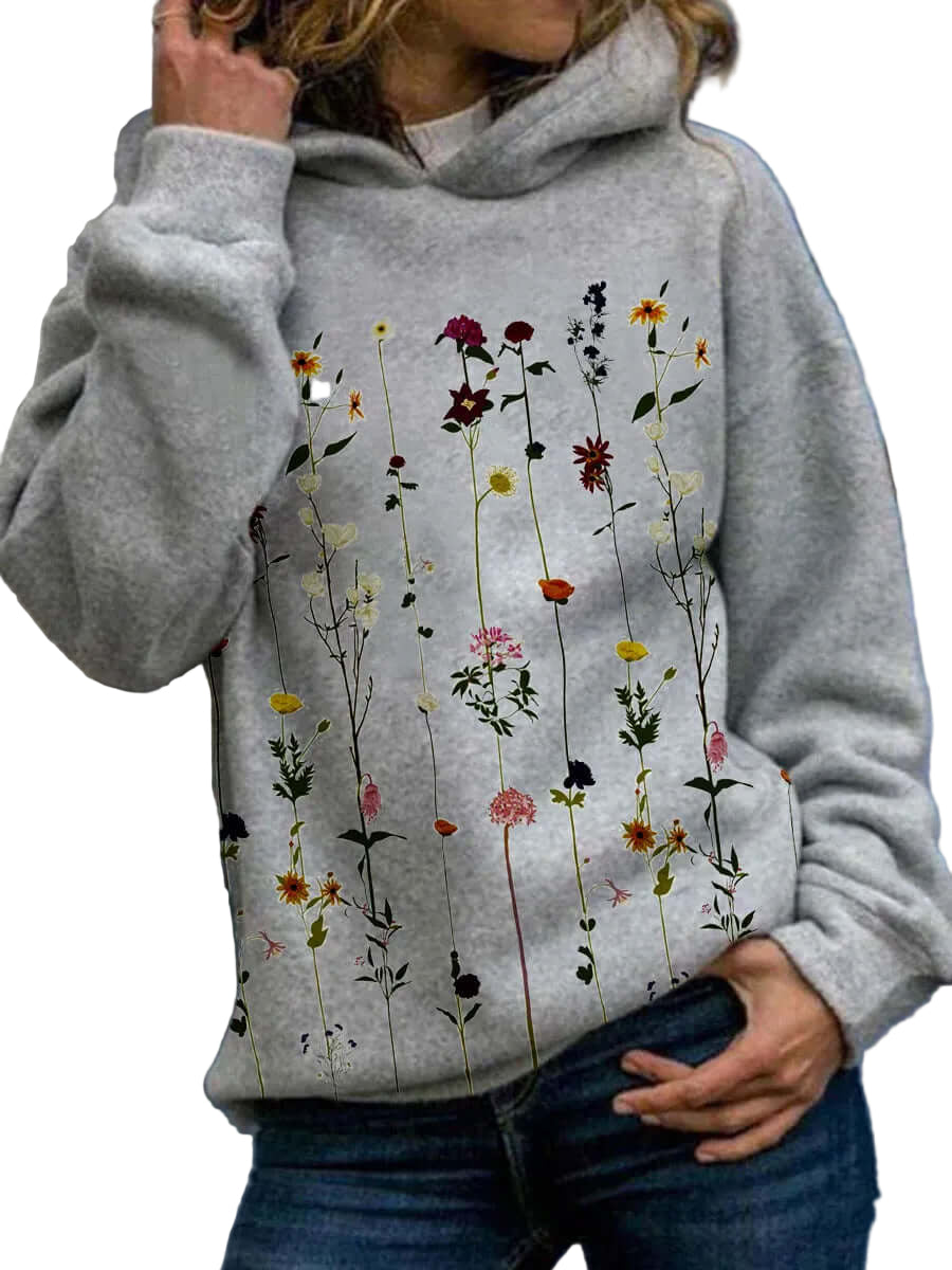 Damhuvtröja med Blommönster och Vintage Stil 0