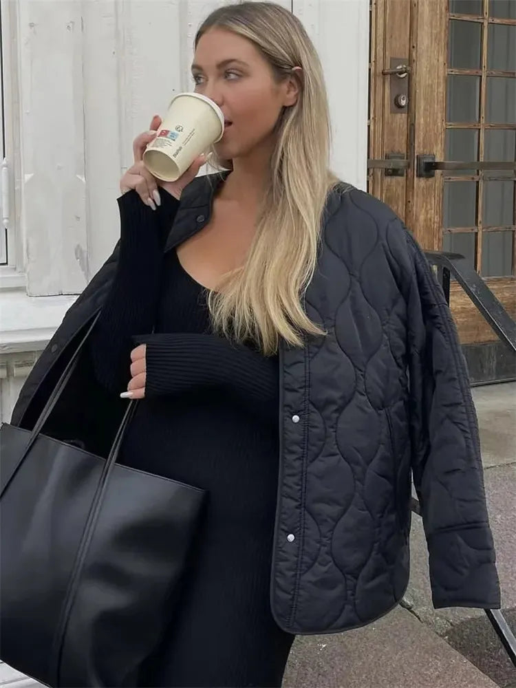 Damjacka Kviltad Oversized Passform för Damer 1