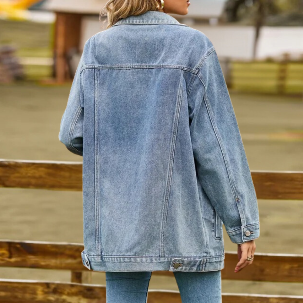 Damjacka Oversize Retro i Denimlook för Kvinna 2