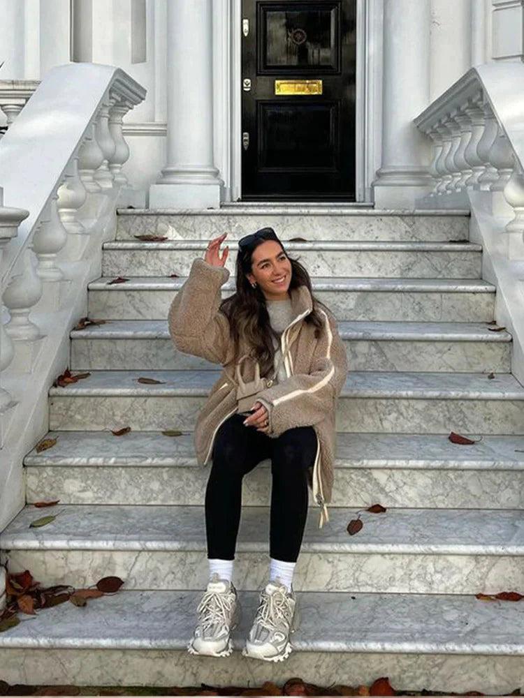 Damjacka i Patchworkdesign med Långa Ärmar 5