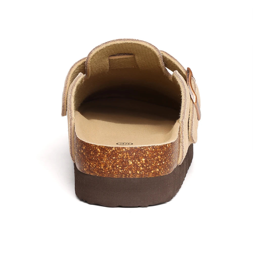 Damklädes Mules med Korkinlägg och Justerbara Remmar 1
