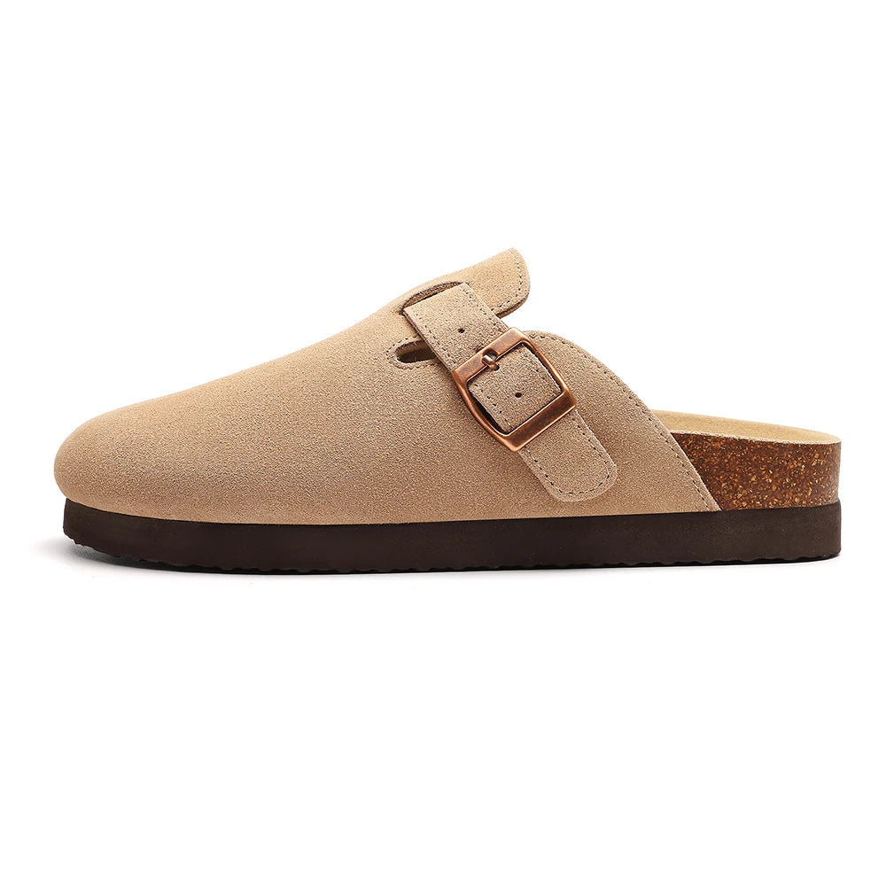 Damklädes Mules med Korkinlägg och Justerbara Remmar 2