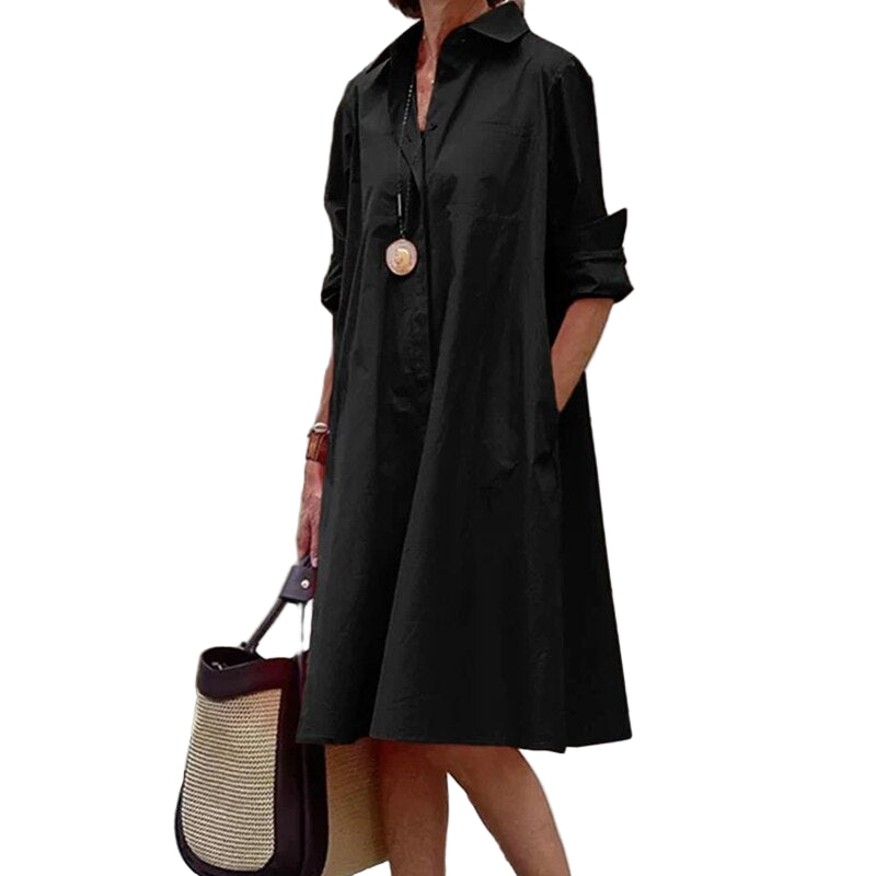 Damklänning Avslappnad Bomull Lätt och Luftig 0