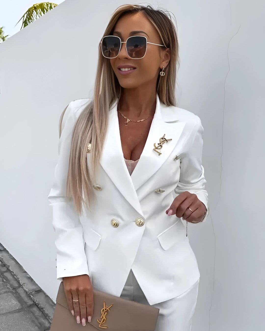 Damkostym Dubbelknäppt Skräddarsydd Passform 10