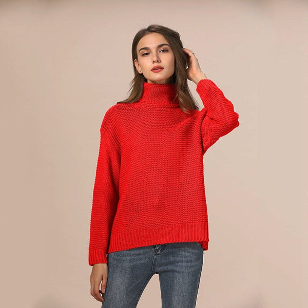 Damstickad Tröja Turtleneck Chunky 1