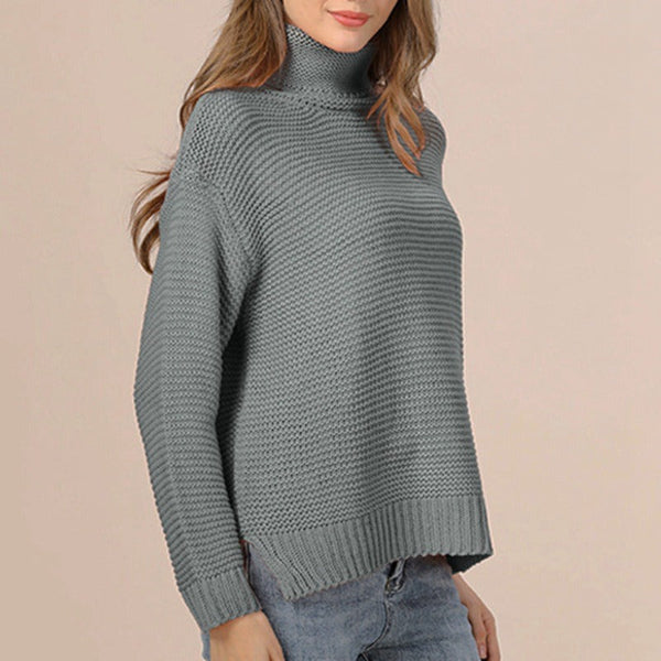 Damstickad Tröja Turtleneck Chunky 2
