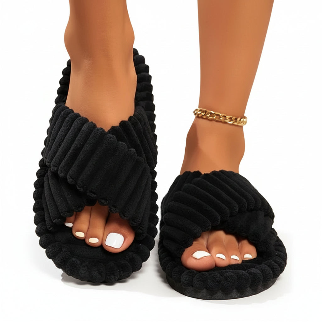 Damtofflor Fluffiga för Inomhusbruk 0