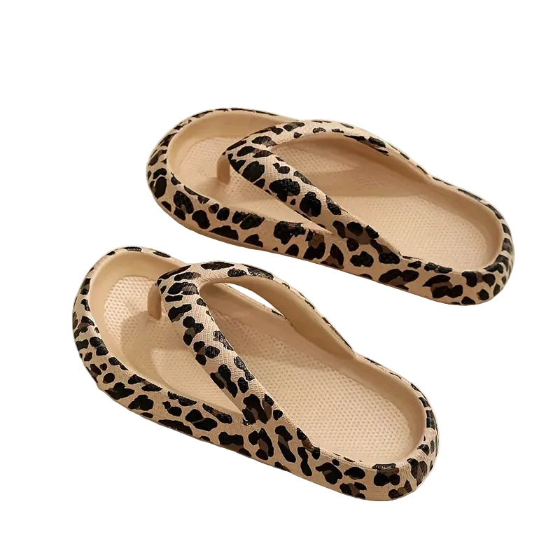 Damtofflor med Halkskydd Leopardmönster 7