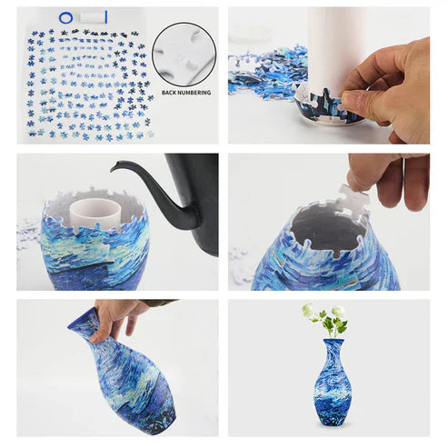 Dekorativ Blommavas 3D-Pussel för Hemmet 3